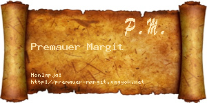 Premauer Margit névjegykártya